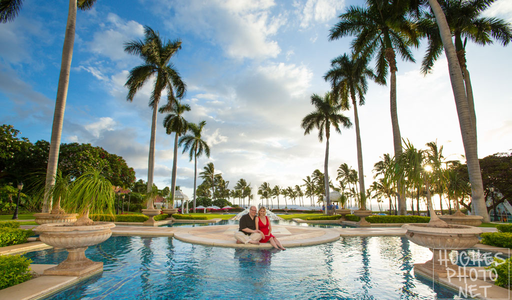Maui Wedding Portrait Reflecting Pool Grand Wailea